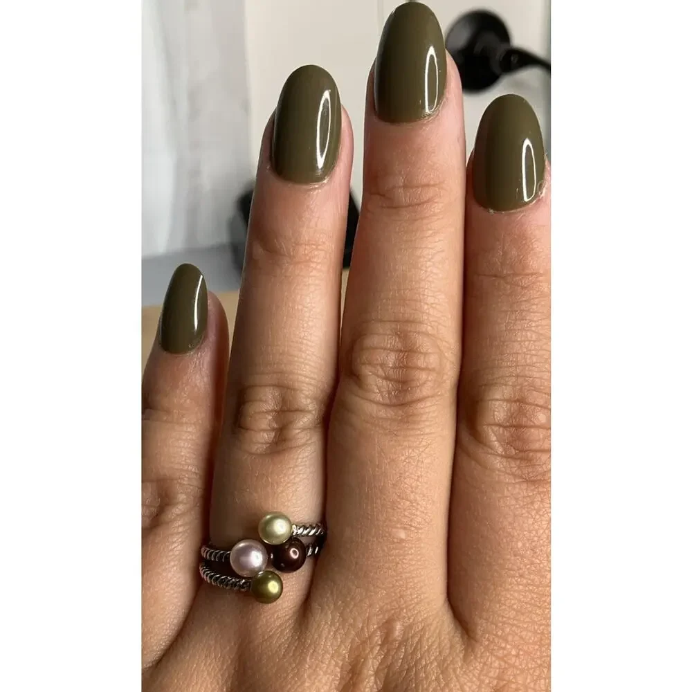 Sterling Silver 925 Multicolor Pearl 3 Row Rope Wrap Ring Size 7.5